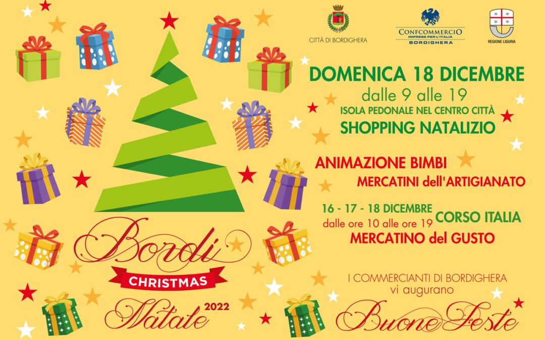 Bordighera, domenica 18 dicembre torna Bordichristmas: un’intera giornata di animazione e shopping natalizio